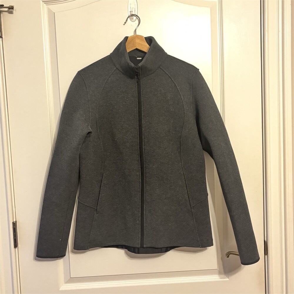 lululemon Insculpt Full Zip Women's Gray Jacket w/ Pockets,‎ Size 12
